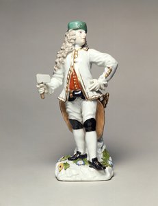 Augustus II. Silný (1670-1733), jako velitel sboru saských stříbrných horníků, porcelán, modelovaný Johannem Joachimem Kandlerem (1706-75), Míšeň, kolem 1750